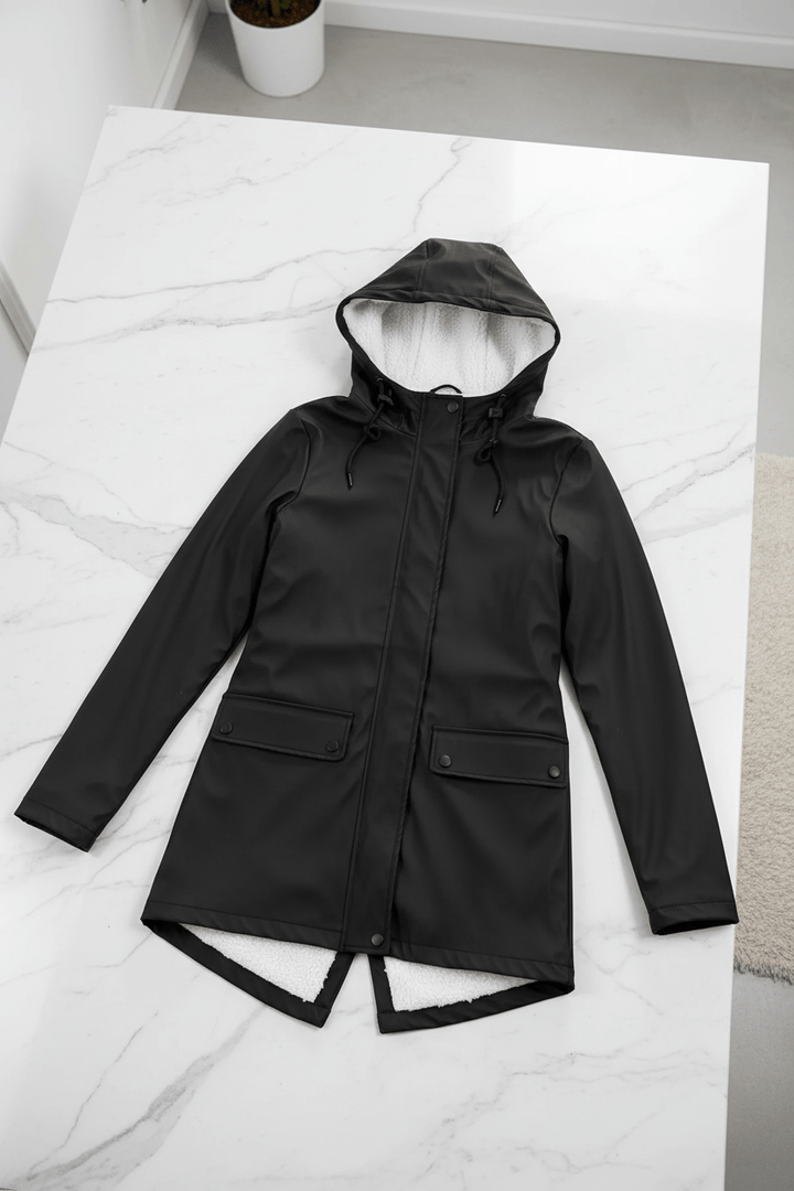 Meera – Women’s Waterproof Fleece-Lined Hooded Trench Coat with Tailored Fit