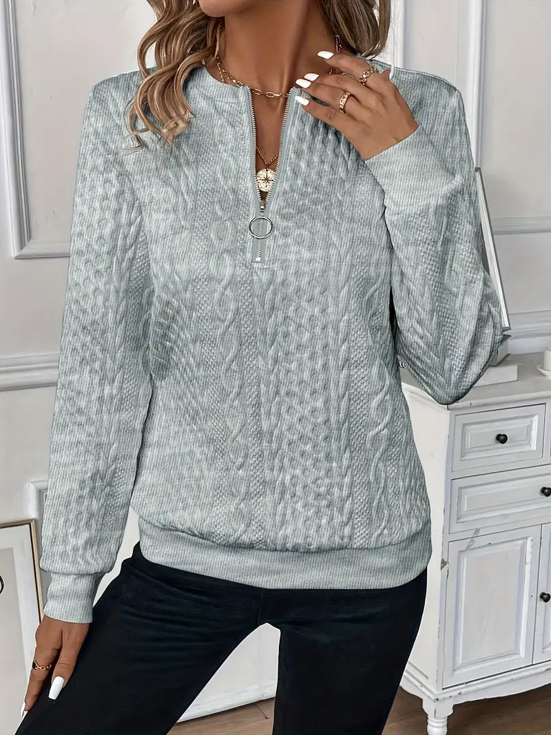 Elena – Winter Cable Half-Zip Pullover