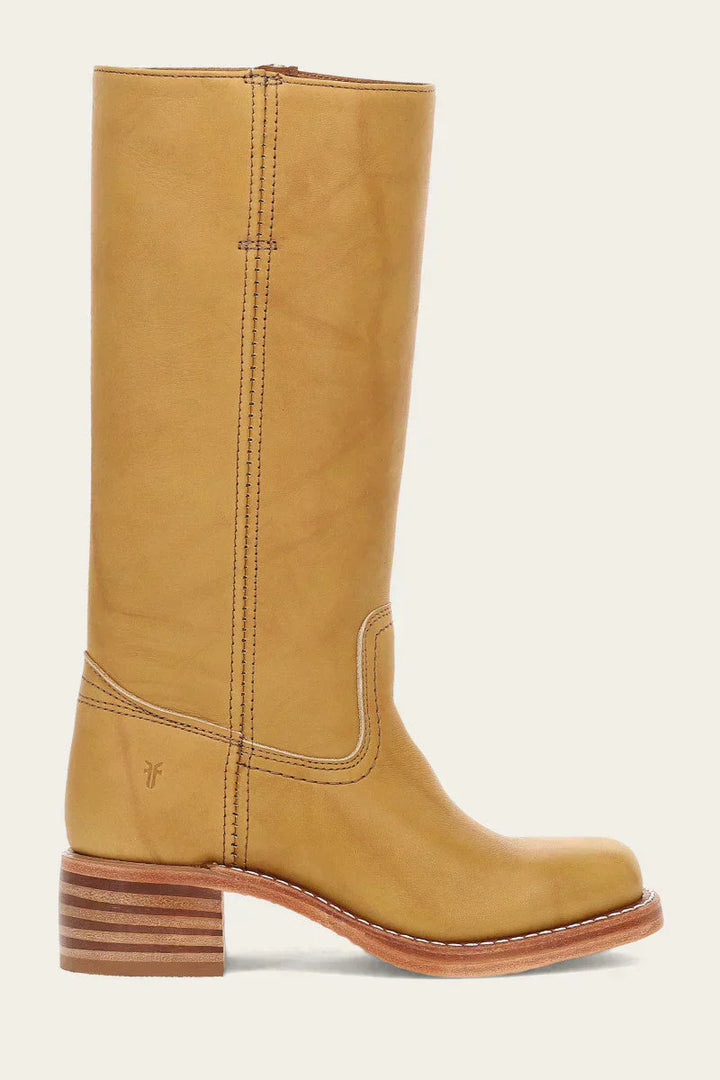 Women’s Leather Knee High Boots – Western Cowboy Block Heel Boots