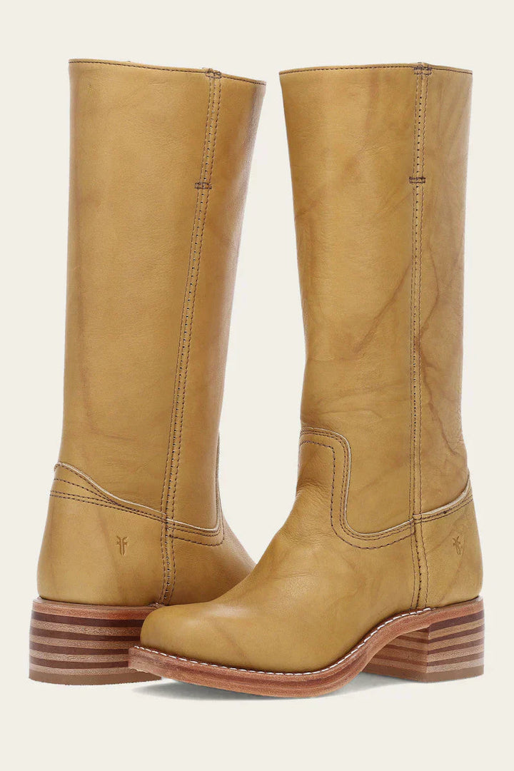Women’s Leather Knee High Boots – Western Cowboy Block Heel Boots