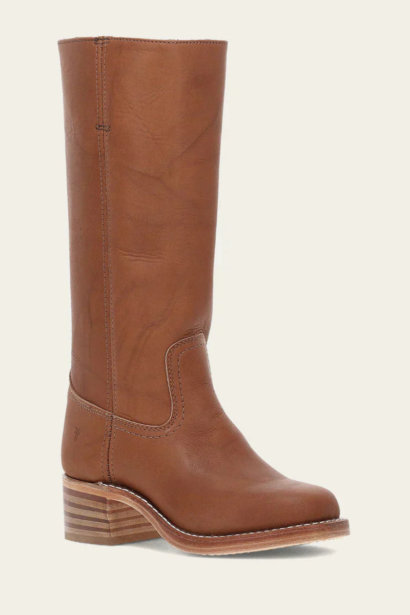 Women’s Leather Knee High Boots – Western Cowboy Block Heel Boots