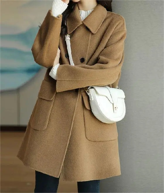 Women’s Elegant Wool Blend Winter Coat Jacket