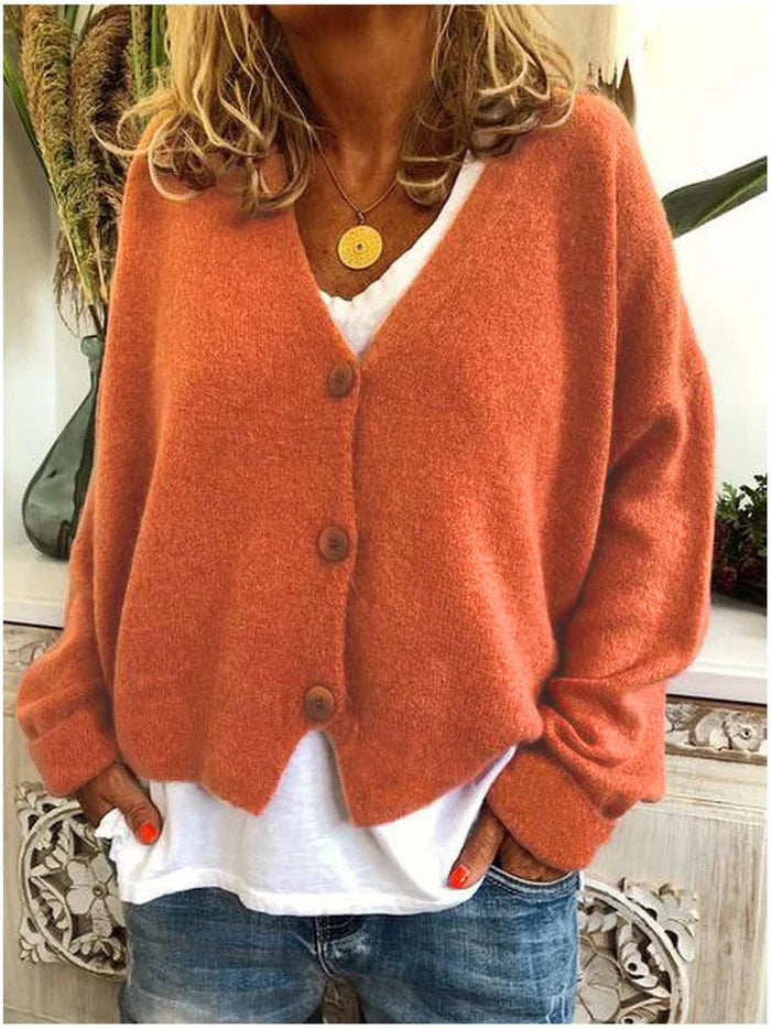 Diana | Women’s Cozy V-Neck Button Cardigan