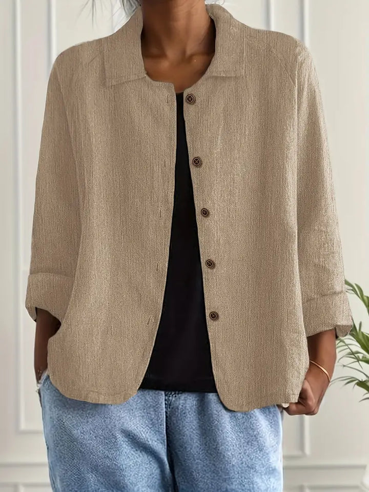 Esmay – Elegant Textured Button-Up Jacket for Women