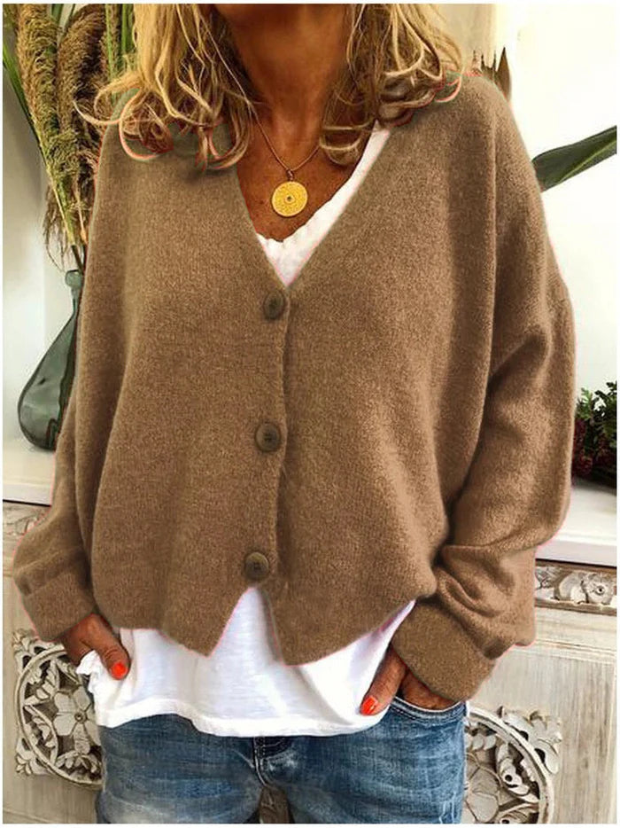 Diana | Women’s Cozy V-Neck Button Cardigan