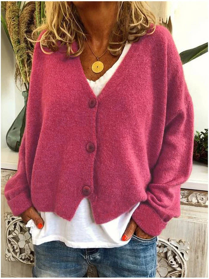 Diana | Women’s Cozy V-Neck Button Cardigan