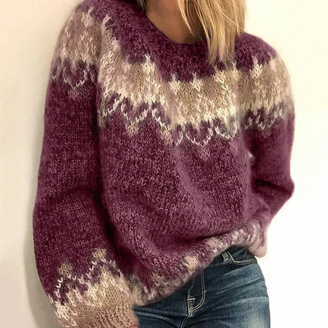 Women’s Cozy Christmas Pattern Knit Sweater