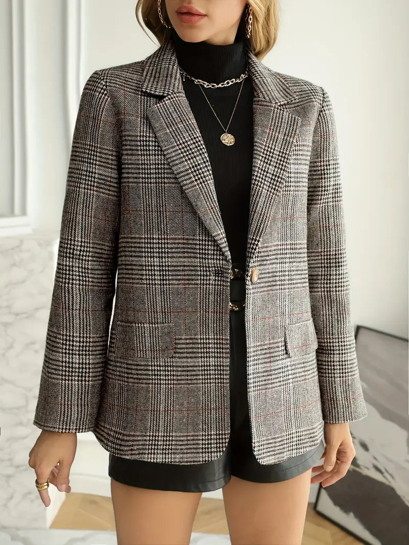 Plaid Elegant Blazer for Women