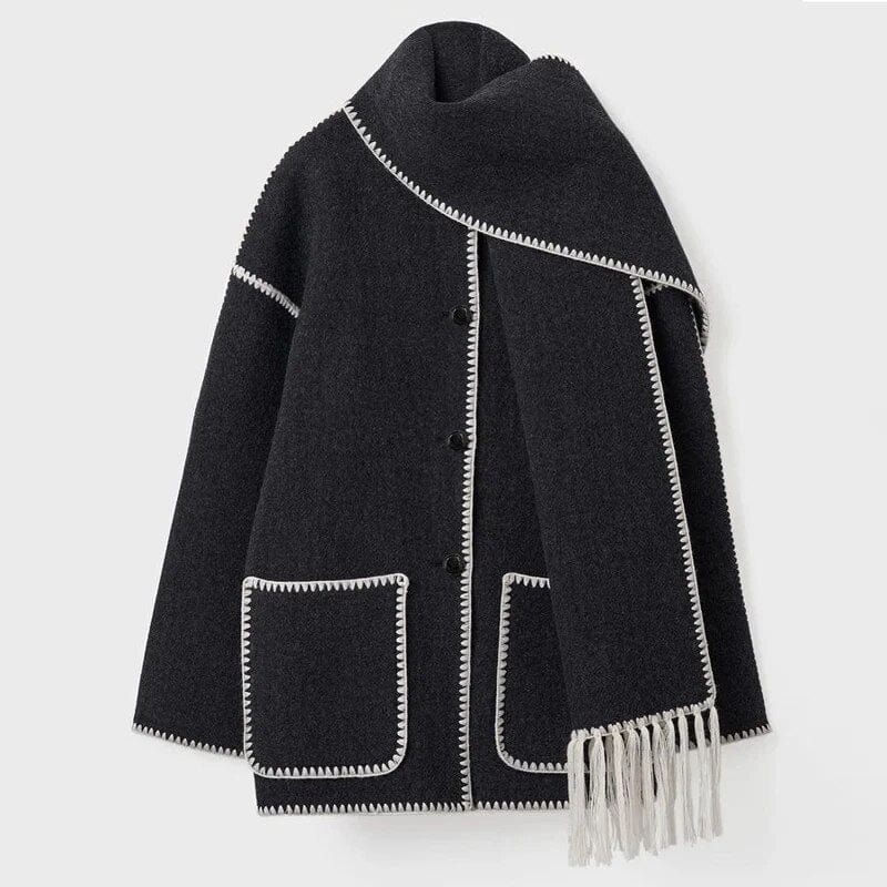 Irine | Poppy Fringed Scarf Coat