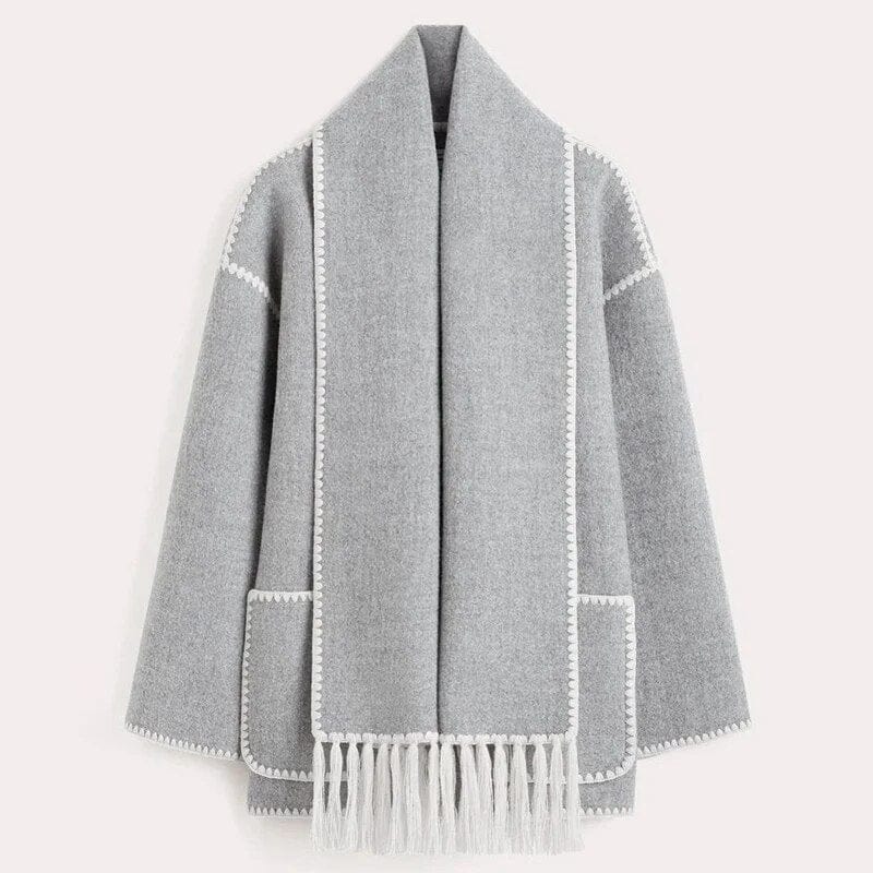 Irine | Poppy Fringed Scarf Coat