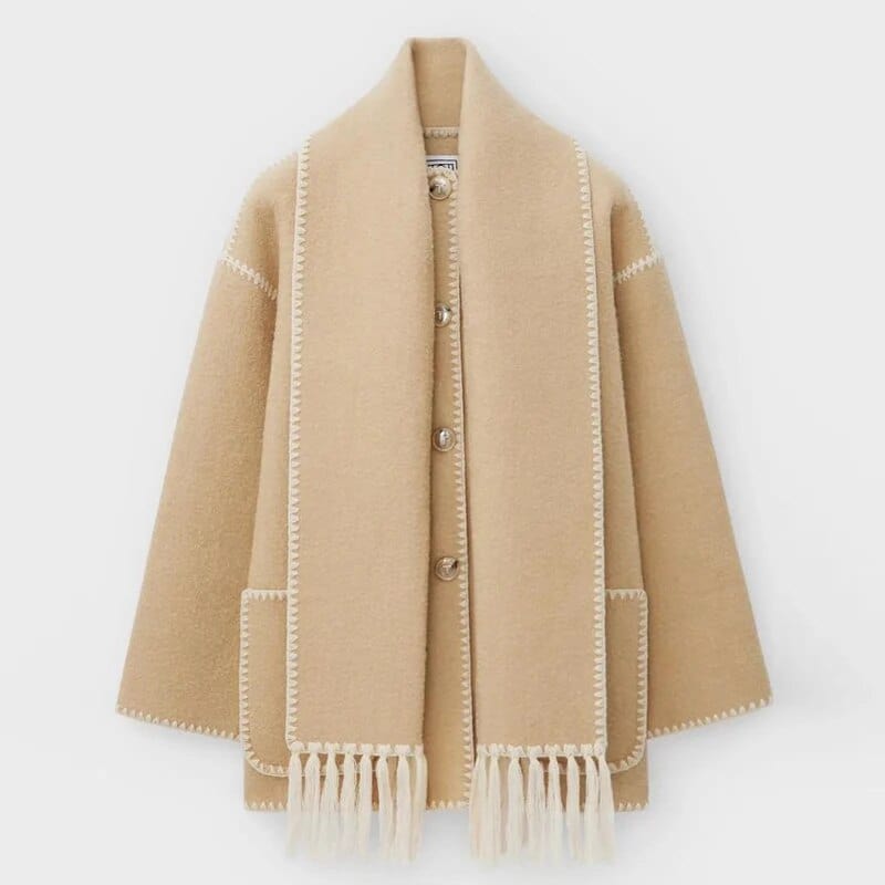 Irine | Poppy Fringed Scarf Coat