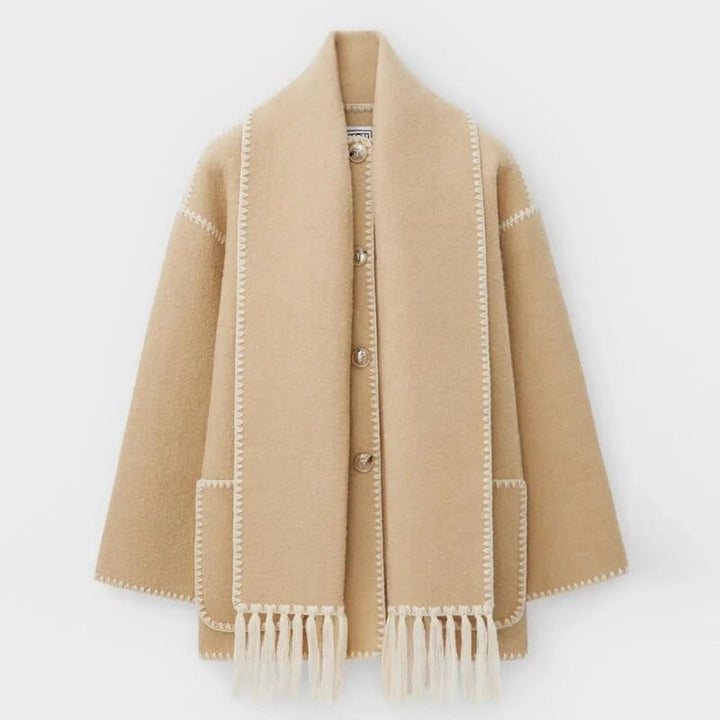 Irine | Poppy Fringed Scarf Coat