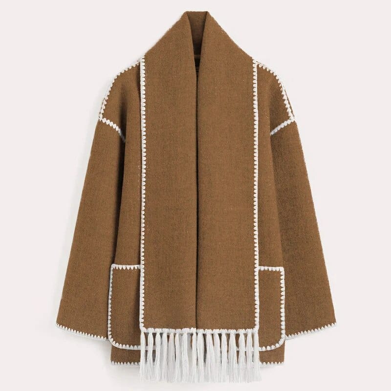 Irine | Poppy Fringed Scarf Coat