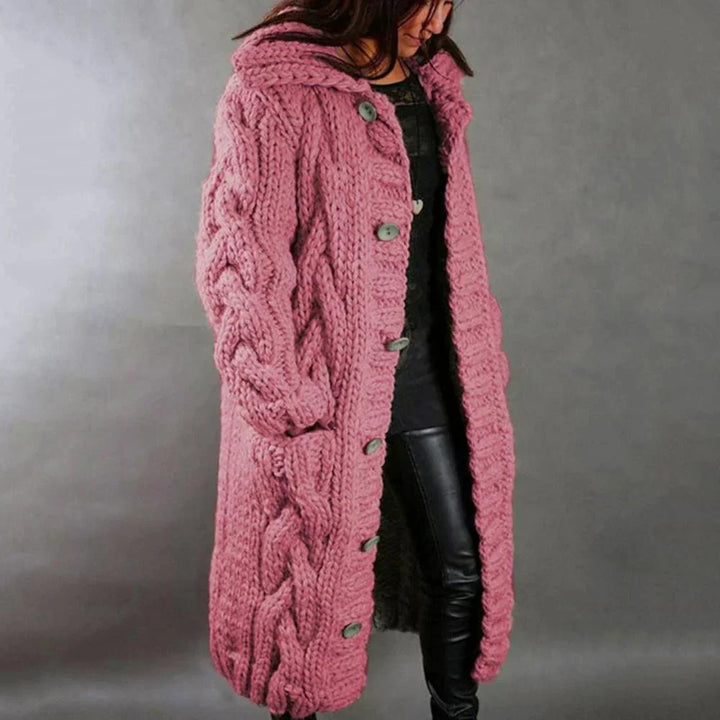 Diana | Women’s Oversized Cable Knit Button Cardigan