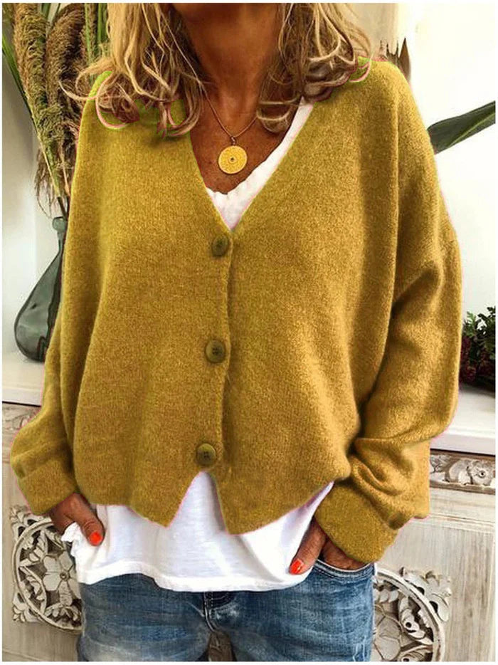Diana | Women’s Cozy V-Neck Button Cardigan