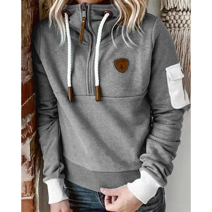 Women’s Warm Fleece Hoodie with Half-Zip Design