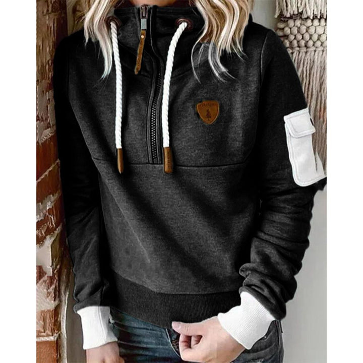 Women’s Warm Fleece Hoodie with Half-Zip Design