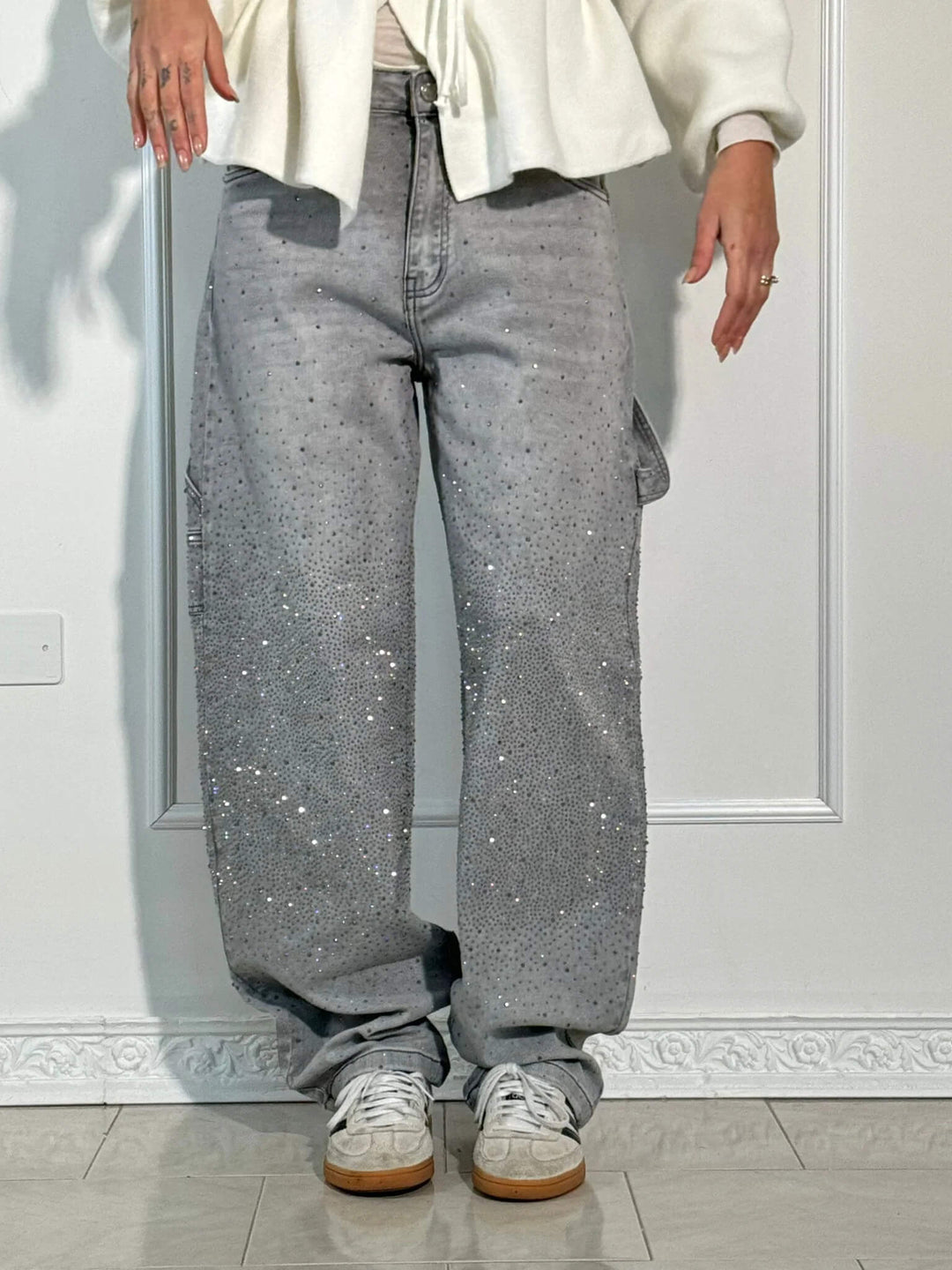 Dorothy - Glittering Jeans with Relaxed Balloon Fit and Sparkling Details