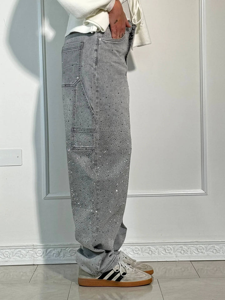 Dorothy - Glittering Jeans with Relaxed Balloon Fit and Sparkling Details