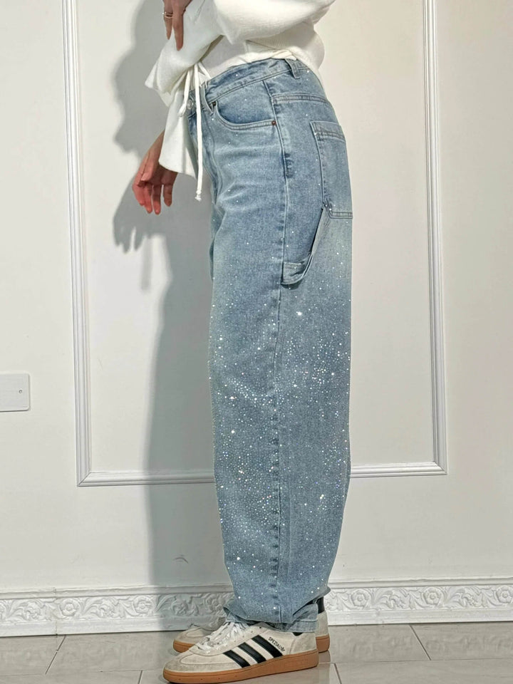 Dorothy - Glittering Jeans with Relaxed Balloon Fit and Sparkling Details