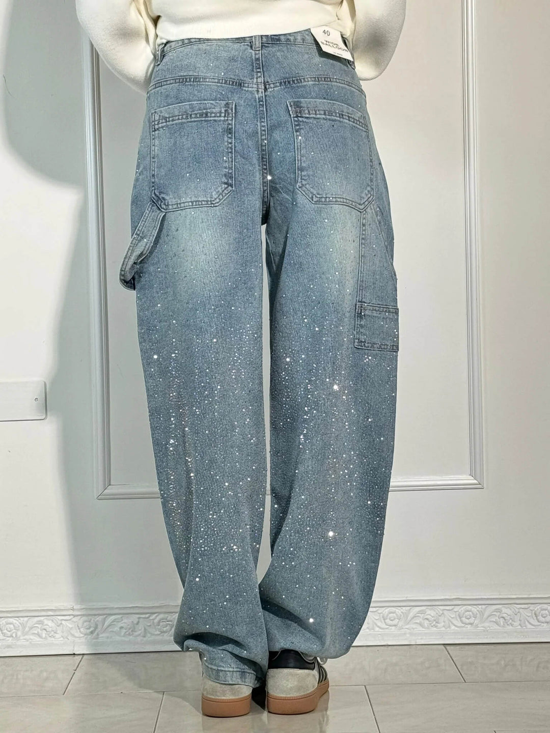 Dorothy - Glittering Jeans with Relaxed Balloon Fit and Sparkling Details