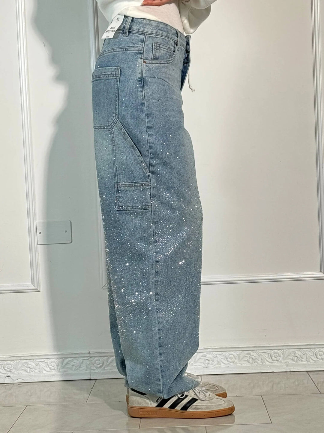 Dorothy - Glittering Jeans with Relaxed Balloon Fit and Sparkling Details