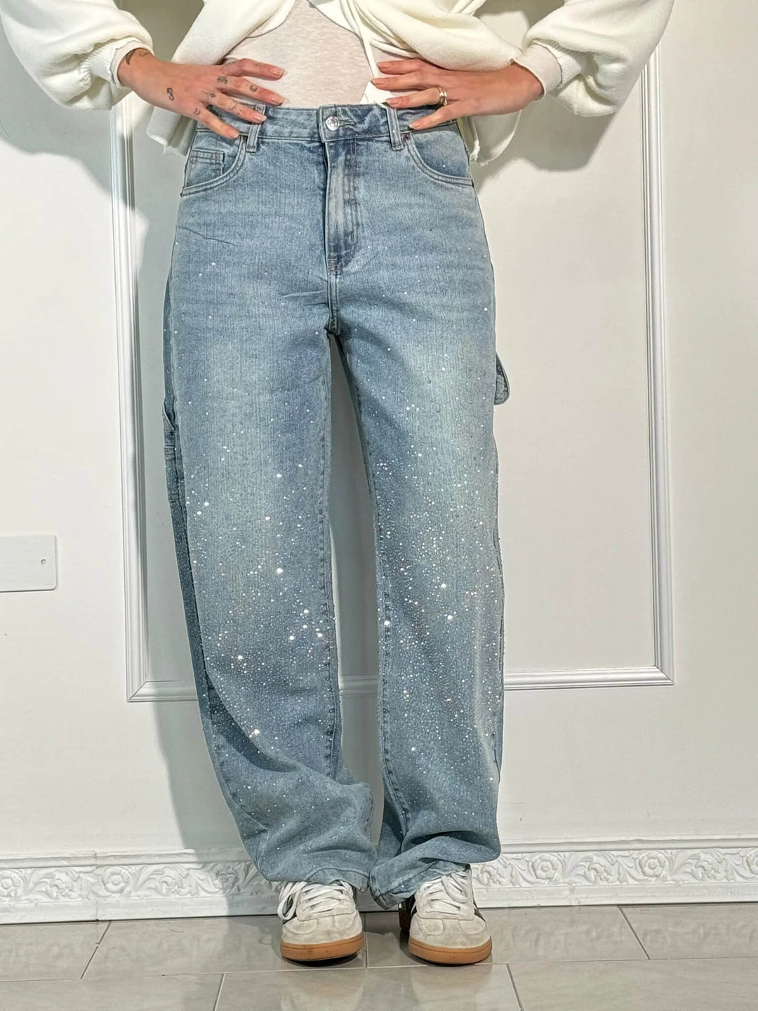 Dorothy - Glittering Jeans with Relaxed Balloon Fit and Sparkling Details