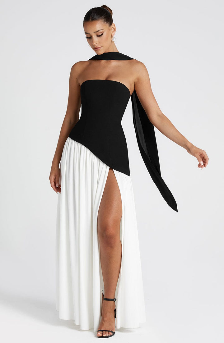 Women’s Strapless Corset Evening Maxi Dress – Elegant Winter Gala & Christmas Party Gown