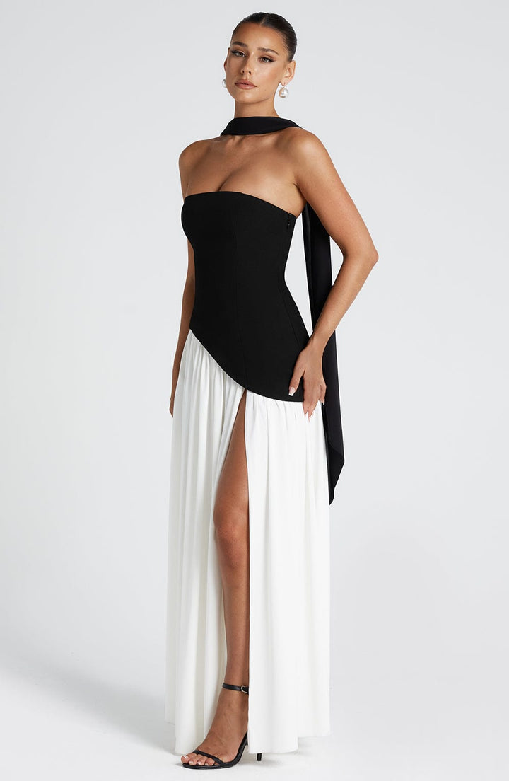 Women’s Strapless Corset Evening Maxi Dress – Elegant Winter Gala & Christmas Party Gown