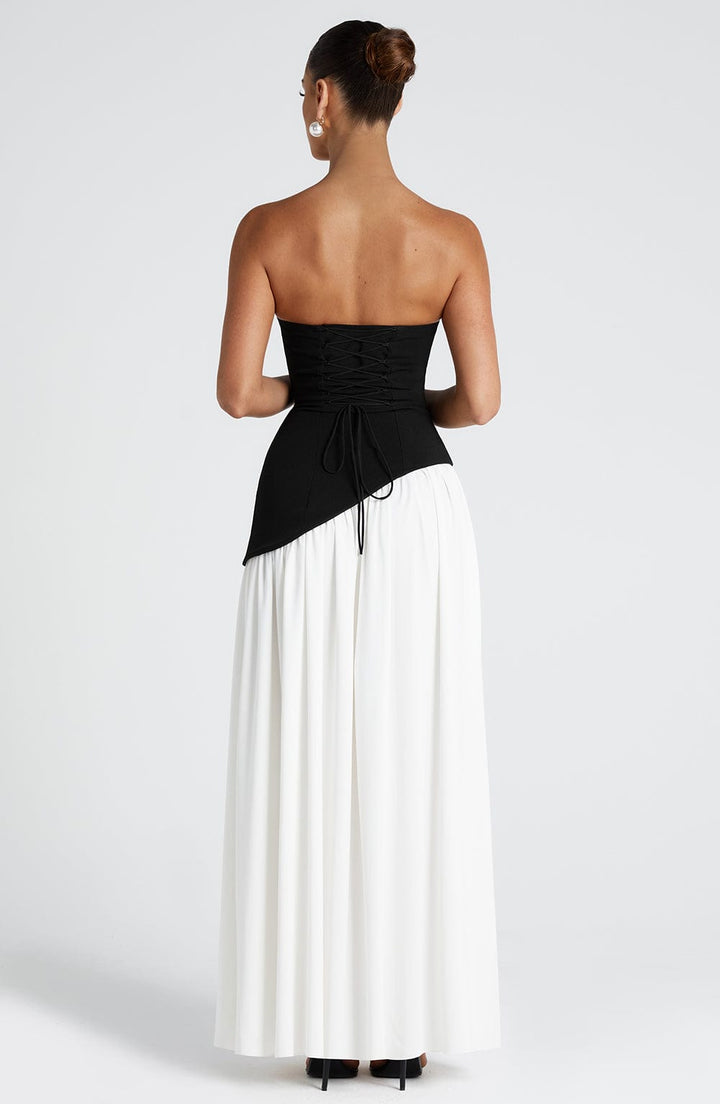 Women’s Strapless Corset Evening Maxi Dress – Elegant Winter Gala & Christmas Party Gown