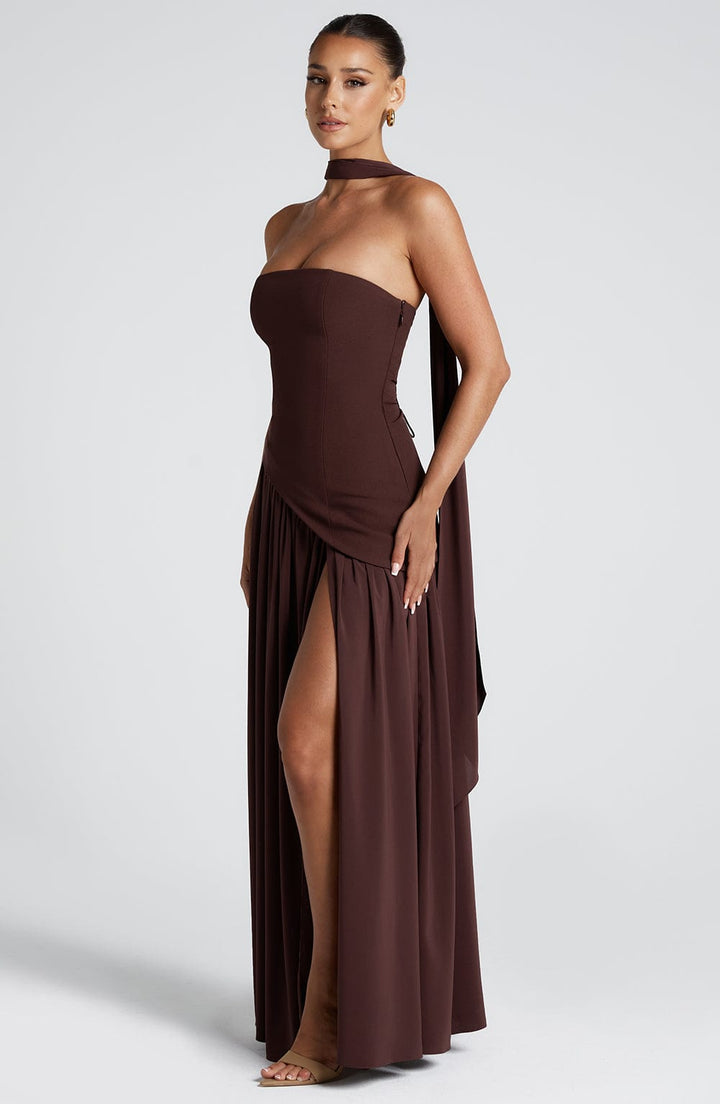 Women’s Strapless Corset Evening Maxi Dress – Elegant Winter Gala & Christmas Party Gown