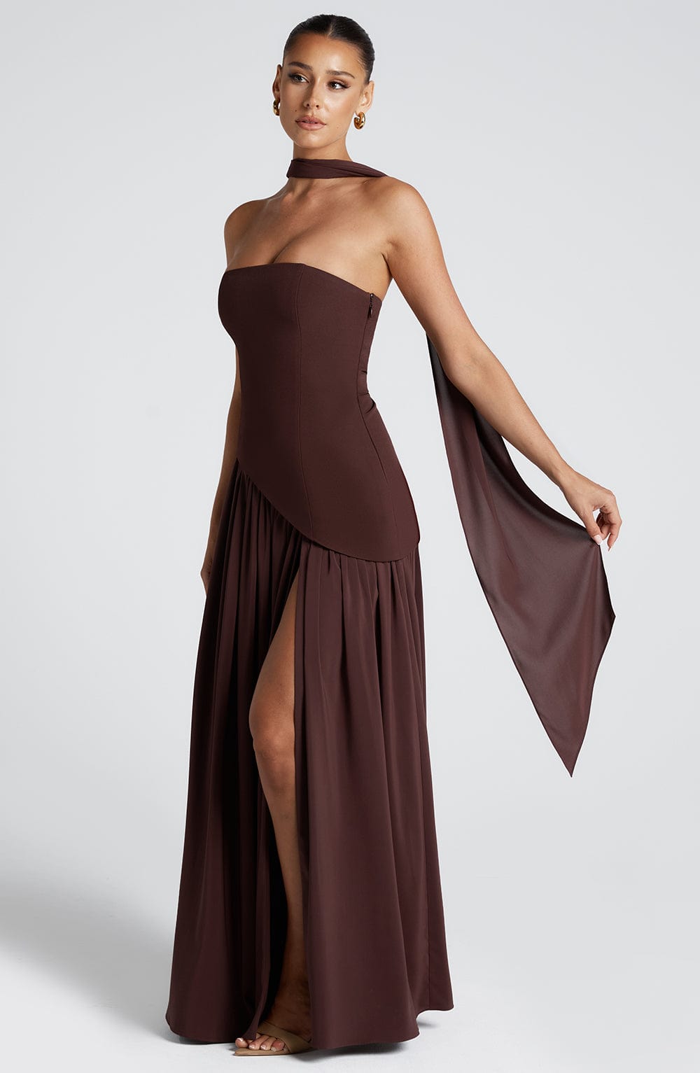 Women’s Strapless Corset Evening Maxi Dress – Elegant Winter Gala & Christmas Party Gown