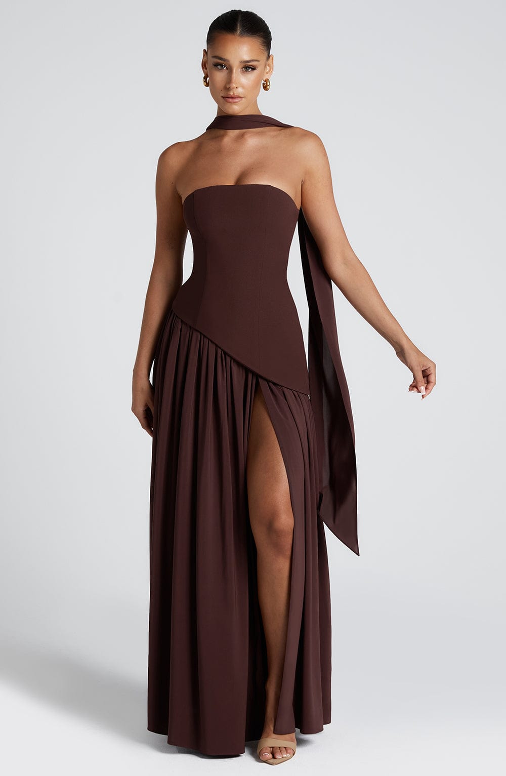 Women’s Strapless Corset Evening Maxi Dress – Elegant Winter Gala & Christmas Party Gown