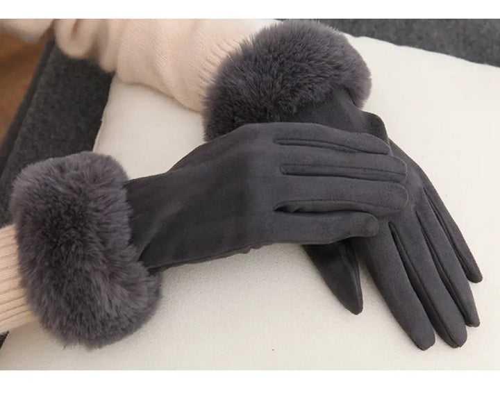 Sweden Gloves with Imitation Fur - VelvetGlam