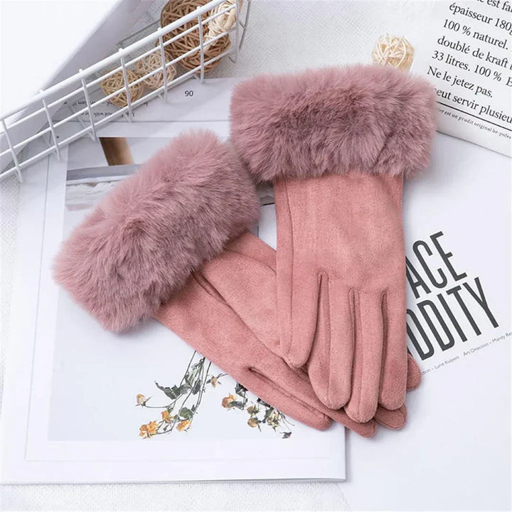 Sweden Gloves with Imitation Fur - VelvetGlam