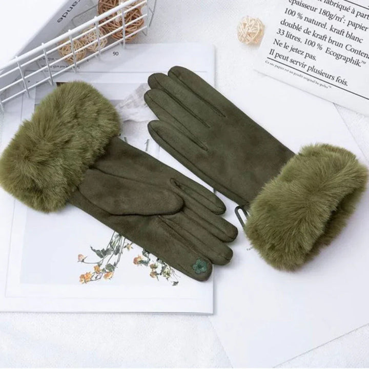 Sweden Gloves with Imitation Fur - VelvetGlam