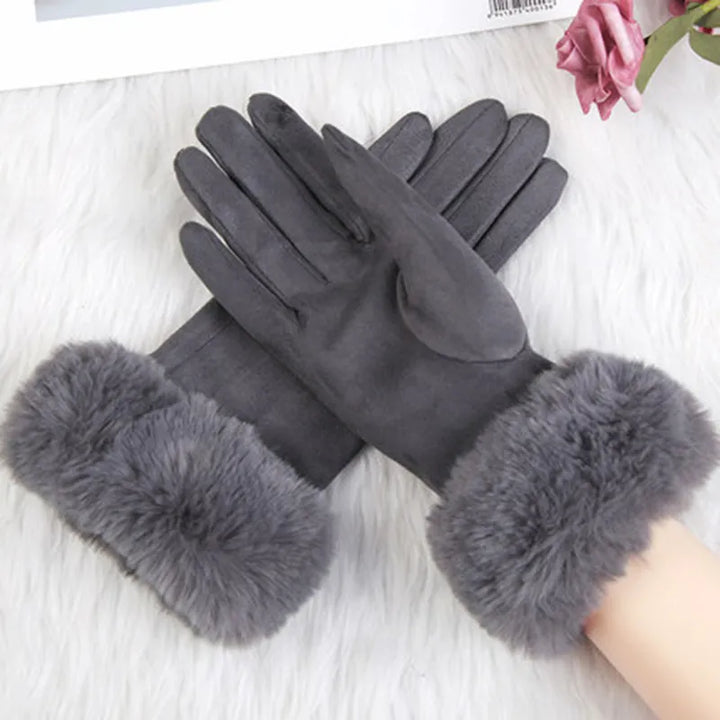 Sweden Gloves with Imitation Fur - VelvetGlam