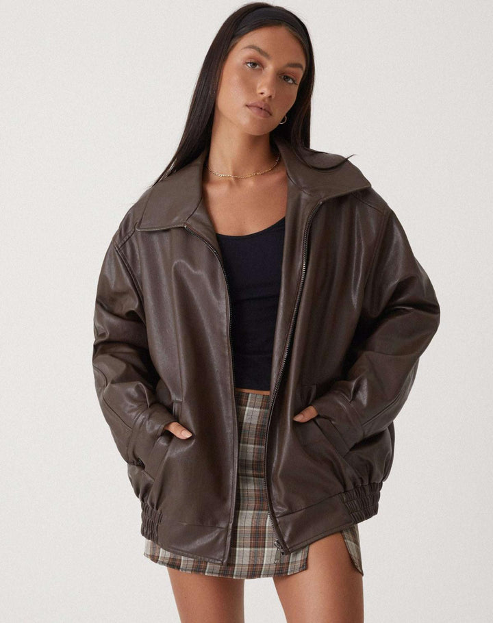 Liza | Loose Leather Jacket